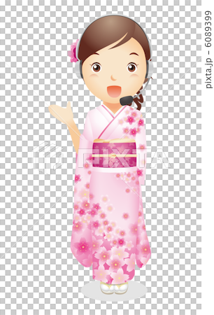 振袖姿の女性イラスト 振袖姿の女性イラスト 6089399