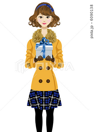 ギフトボックスを持つ女性 ギフトボックスを持つ女性 6090138