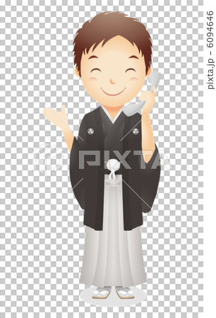 Male illustration of haori and hakama 6094646