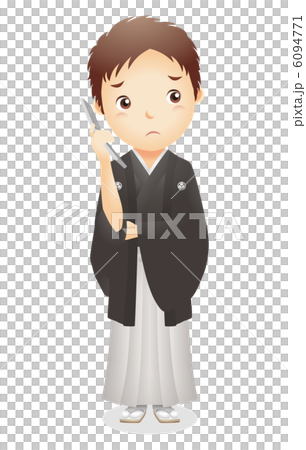 Male illustration of haori and hakama 6094771