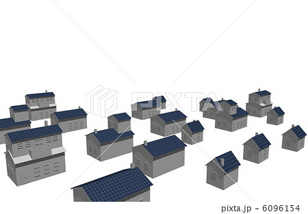 ソーラー発電のエコな家のイラスト素材