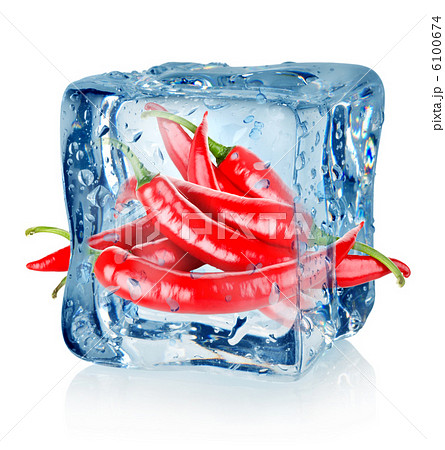 Ice cube and chili peppers 6100674
