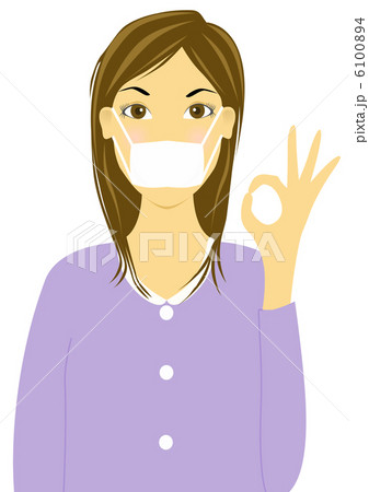 マスクをした女性のイラスト マスクをした女性のイラスト 6100894