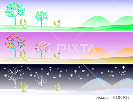 森　小鳥　リス　季節 6100915