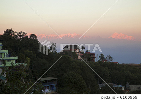 ヒマラヤ連峰夕景 ヒマラヤ連峰夕景 6100969