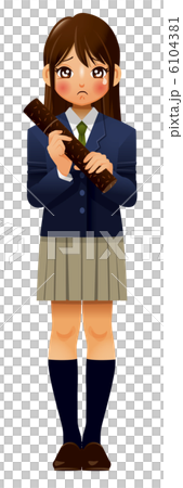 卒業証書を持つ女子学生［涙］ 6104381