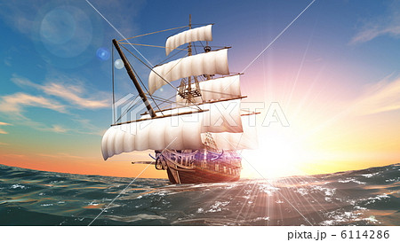 帆船のイラスト素材