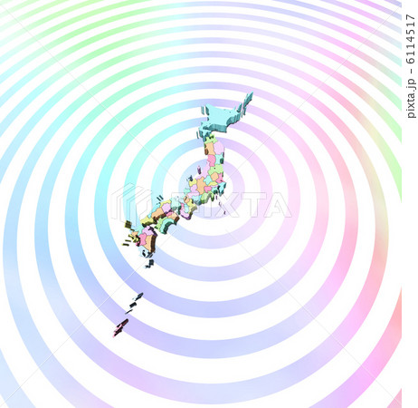 虹の輪の中心にある日本地図 虹の輪の中心にある日本地図 6114517