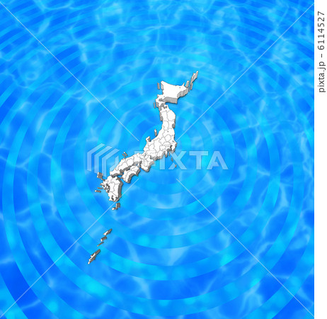 波紋の中心にある日本地図 波紋の中心にある日本地図 6114527