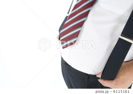 サスペンダーをしている肥満の男性 サスペンダーをしている肥満の男性 6115161