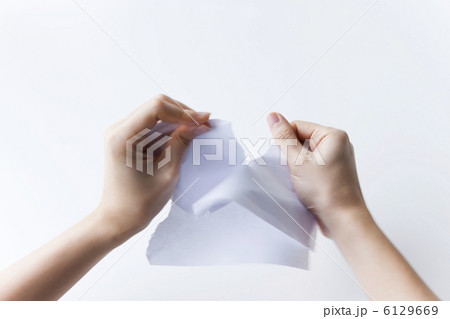 書類を破る女性の手元 6129669