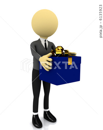 3d person with present over white 6135923