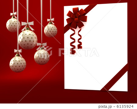 Greeting card with ribbon over red 6135924