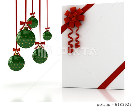 Greeting card with ribbon over white 6135925