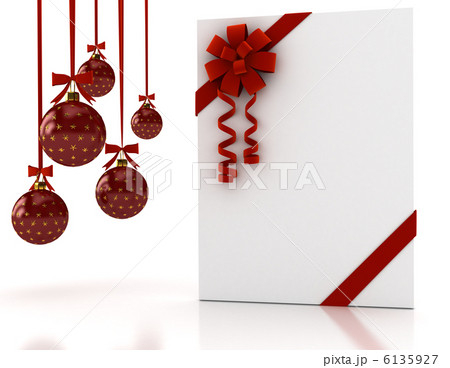 Greeting card with ribbon over white 6135927