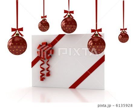 Greeting card with ribbon over white 6135928