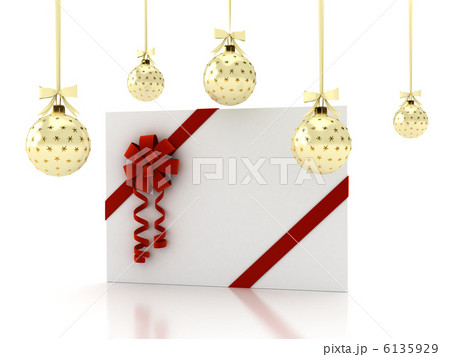 Greeting card with ribbon over white 6135929