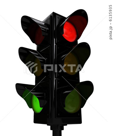 Traffic light over white background 6135935