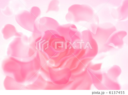 薔薇の花びら光る水玉　ピンク 6137455