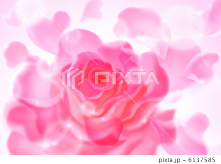 透けるバラの花びら舞う ピンクのイラスト素材