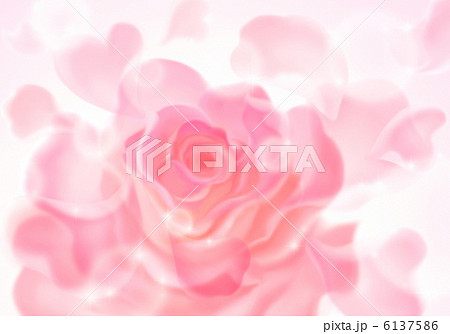 透けるバラの花びら舞う　薄紅色 6137586
