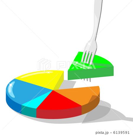 Concept vector illustration symbolizing taking market share. Se Concept vector illustration symbolizing taking market share. Se 6139591