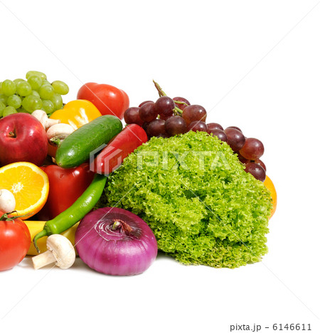 fruits and vegetables isolated on white background fruits and vegetables isolated on white background 6146611