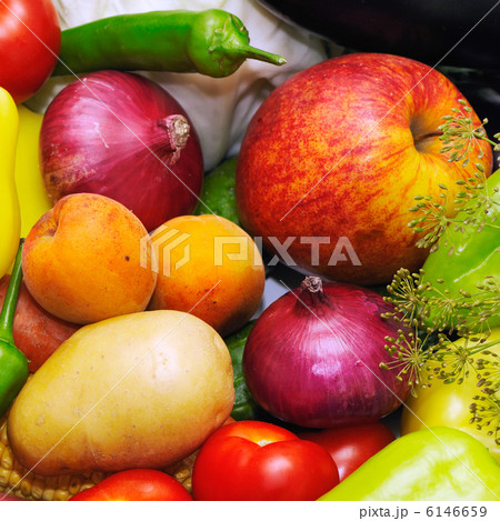 fruit and vegetables isolated on white 6146659