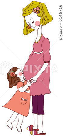 マタニティママに寄り沿う娘(1) マタニティママに寄り沿う娘(1) 6146716