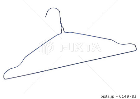 hanger from chromed metal on white background 6149783