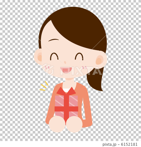 A woman holding a present 6152181
