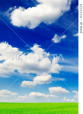 blue sky and green field blue sky and green field 6153224