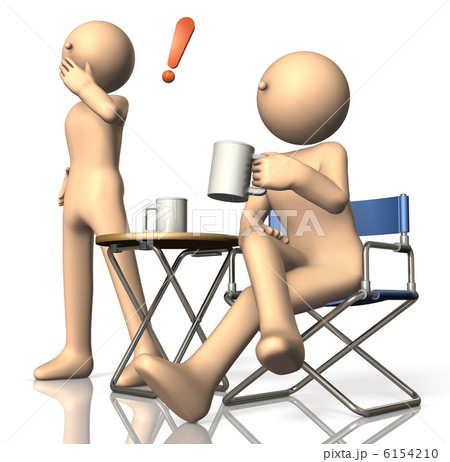 固唾をのむ二人を表す3DCGイラスト 6154210