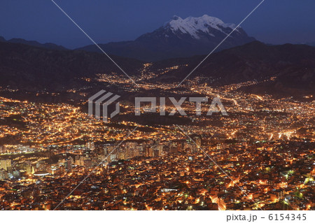 ラパスの夜景の写真素材