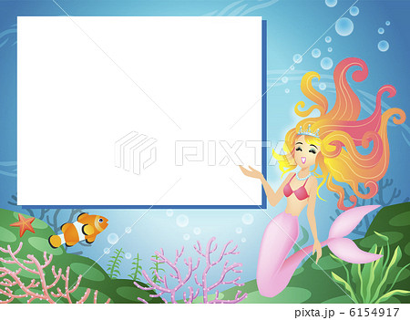 人魚とフレームのイラスト素材 人魚とフレームのイラスト素材