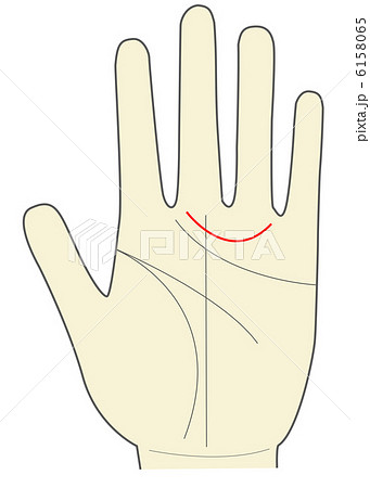 左手の手相 金星帯 金星環 エロ線のイラスト素材
