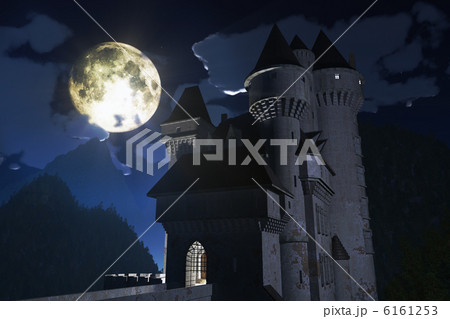 Castle in Transylvania at Night 3D render 6161253