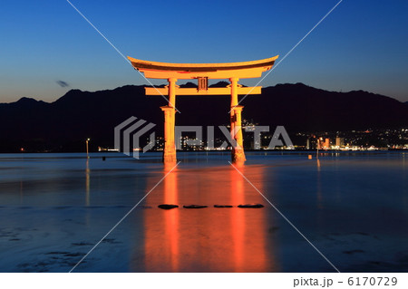 厳島神社大鳥居夕景 厳島神社大鳥居夕景 6170729