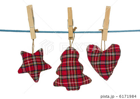 Christmas decorations hang on the clothesline Christmas decorations hang on the clothesline 6171984