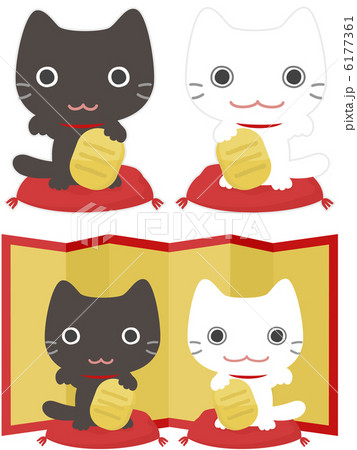白と黒の招き猫 白と黒の招き猫 6177361