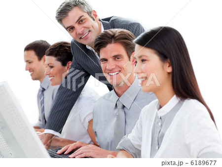 Assertive manager working with his team 6189677