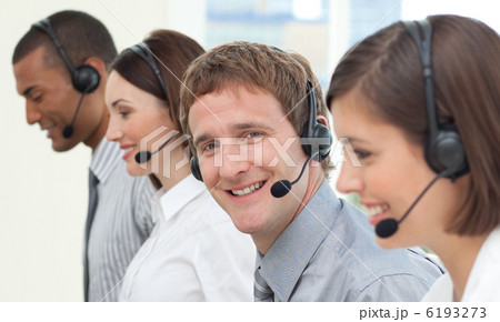 Business people with headset on Business people with headset on 6193273