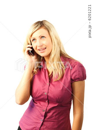 Happy Woman talking on a mobile Phone Happy Woman talking on a mobile Phone 6201221