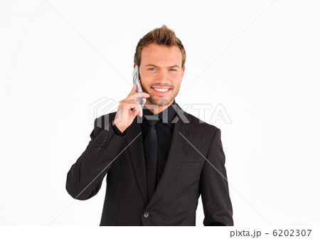 Friendly businessman talking on the phone Friendly businessman talking on the phone 6202307