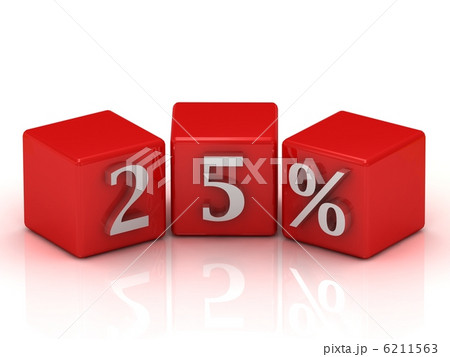 25 percent on red cubes 25 percent on red cubes 6211563