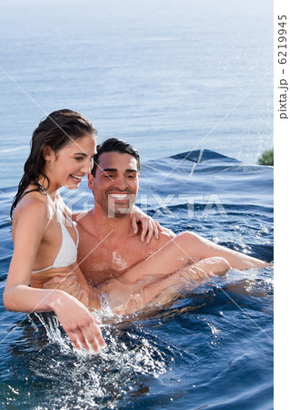 Portrait of a man holding his wife 6219945