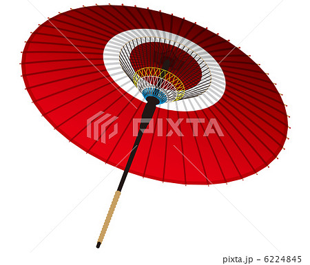 赤の和傘のイラスト素材