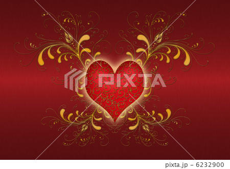 Gold with red  valentines background with  hearts 6232900