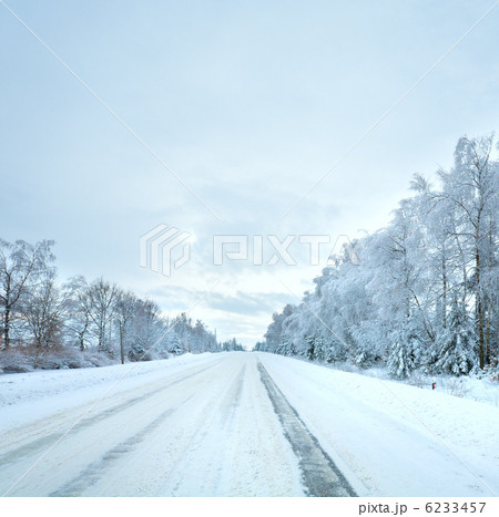 Dull winter country road 6233457