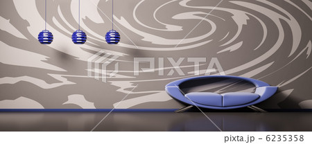 Interior with blue sofa 3d 6235358